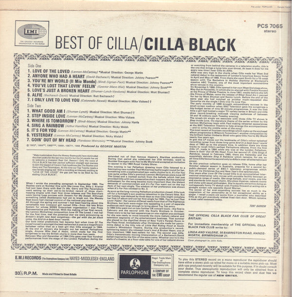 Cilla Black : Best Of Cilla (LP, Comp)