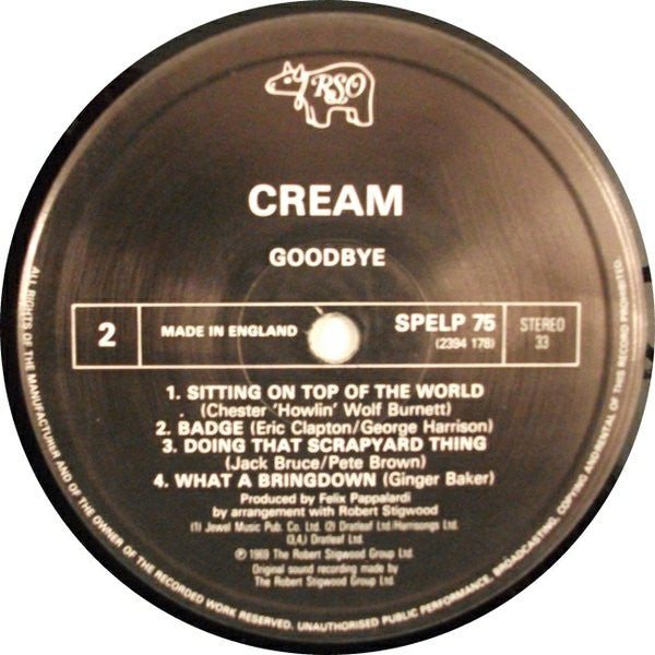 Cream (2) : Goodbye (LP, Album, RE)