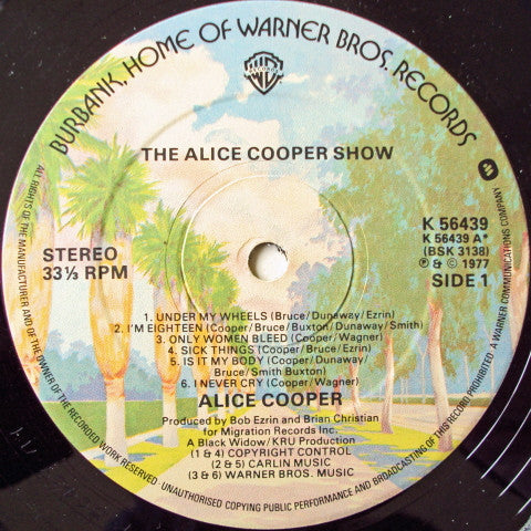 Alice Cooper (2) : Warner Bros. Presents Alice Cooper In The Alice Cooper Show (LP, Album)