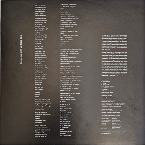 Roy Harper : Burn The World (LP)