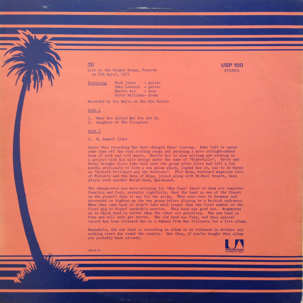 Man : Live At The Padget Rooms, Penarth (LP, Album, Ltd)