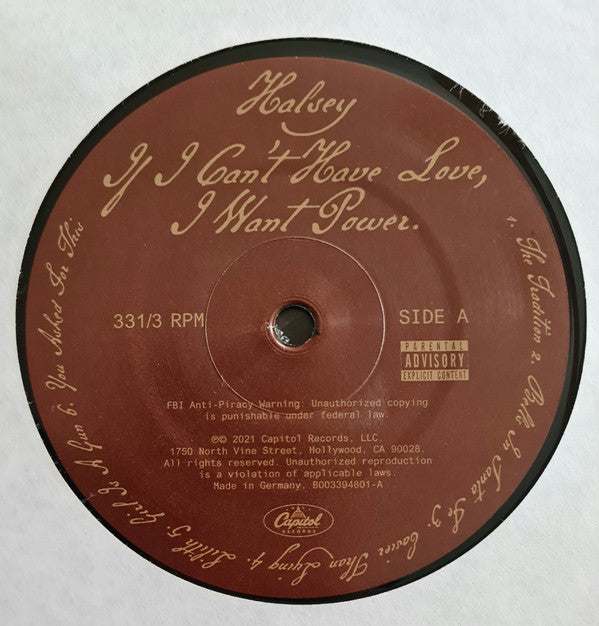Halsey : If I Can't Have Love, I Want Power (LP, Album)