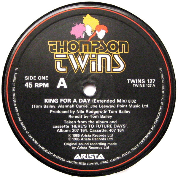 Thompson Twins : King For A Day (Extended Mix) (12", Single)