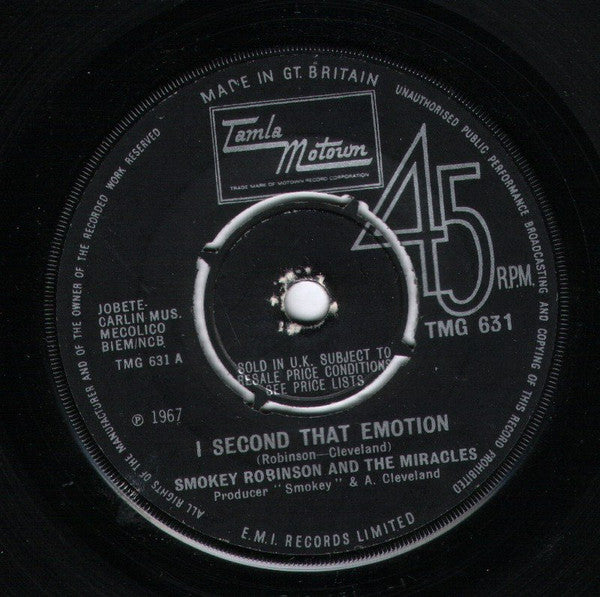 Smokey Robinson & The Miracles* : I Second That Emotion  (7", Single, Kno)