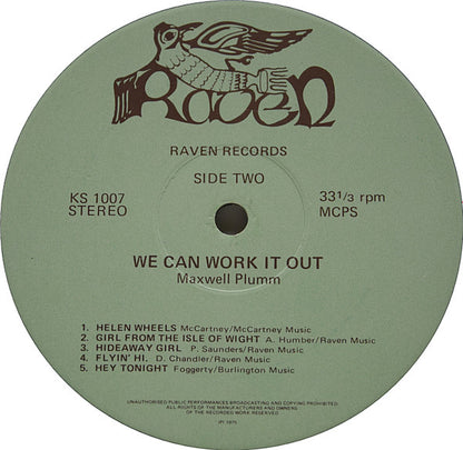 Maxwell Plumm : We Can Work It Out (LP, Album)