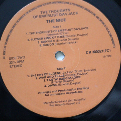 The Nice : The Thoughts Of Emerlist Davjack (LP, Album, RE)