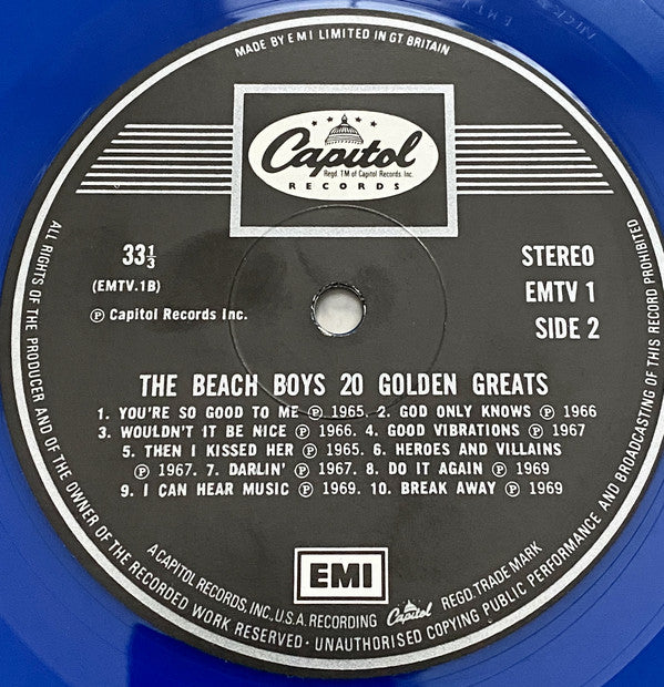 The Beach Boys : 20 Golden Greats (LP, Comp, Ltd, RE, Blu)