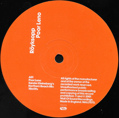 Röyksopp : Poor Leno (12")