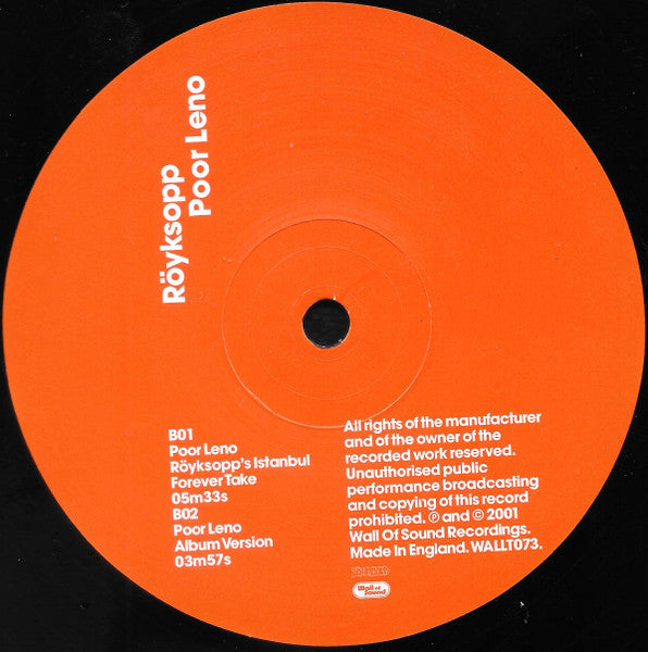 Röyksopp : Poor Leno (12")