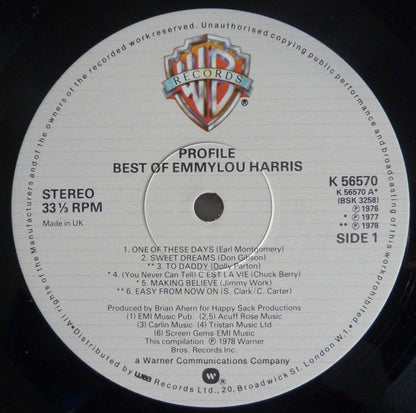 Emmylou Harris : Profile (Best Of Emmylou Harris) (LP, Comp)