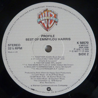 Emmylou Harris : Profile (Best Of Emmylou Harris) (LP, Comp)