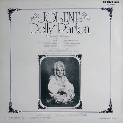 Dolly Parton : Jolene (LP, Album, Ora)
