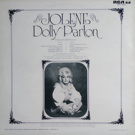 Dolly Parton : Jolene (LP, Album, Ora)