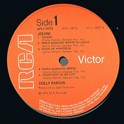 Dolly Parton : Jolene (LP, Album, Ora)