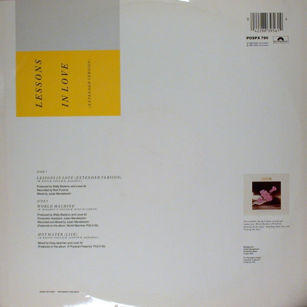 Level 42 : Lessons In Love (Extended Version) (12")