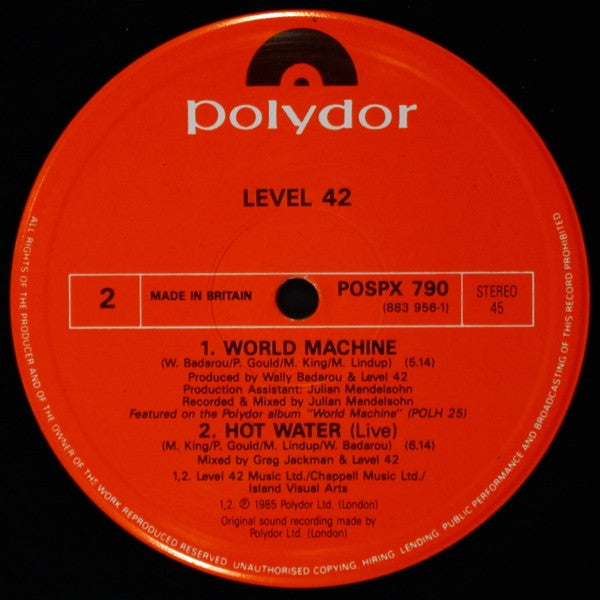 Level 42 : Lessons In Love (Extended Version) (12")