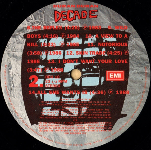 Duran Duran : Decade (LP, Comp)
