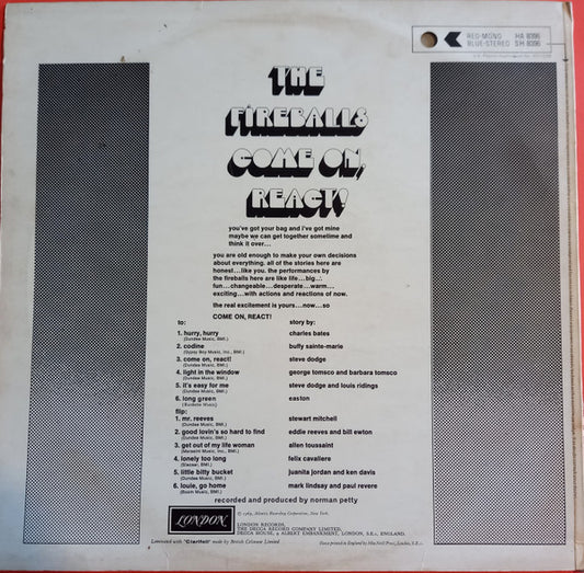 The Fireballs : Come On, React! (LP, Album)