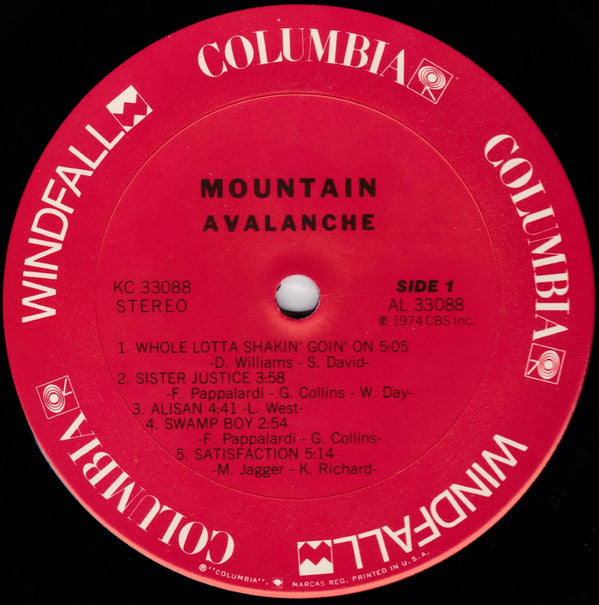 Mountain : Avalanche (LP, Album, Ter)