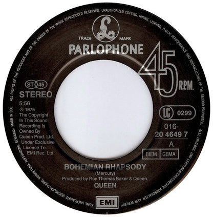 Queen : Bohemian Rhapsody / These Are The Days Of Our Lives (7", Single)