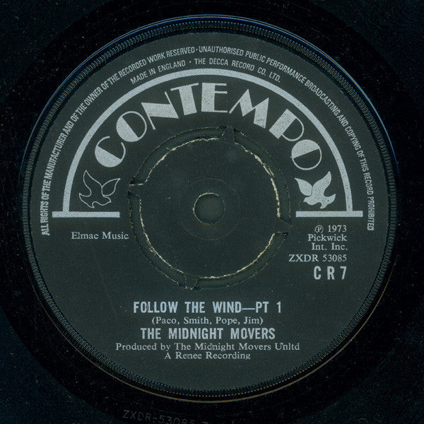 Midnight Movers Unlimited : Follow The Wind (7")