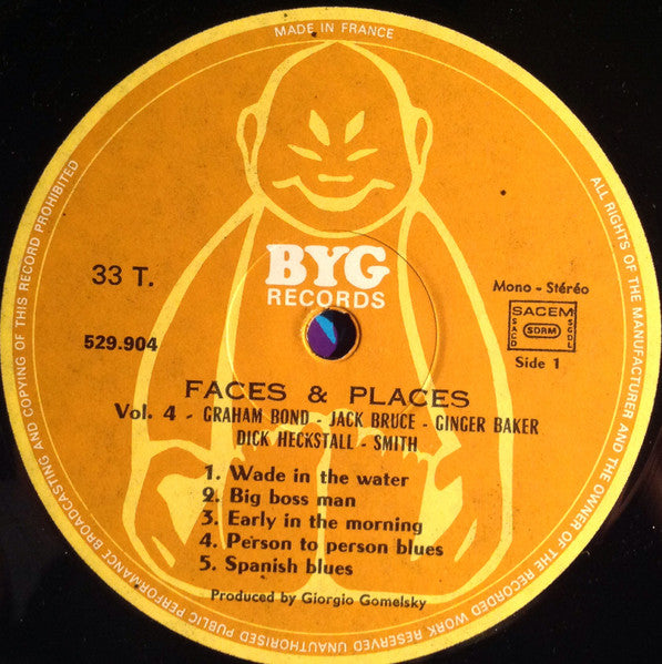 Graham Bond + Jack Bruce + Ginger Baker + Dick Heckstall-Smith : Faces And Places Vol. 4 (LP, Album, Mono)
