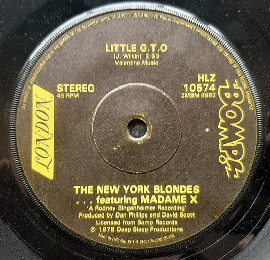 The New York Blondes* . . . Featuring Madame X (5) : Little G.T.O (7", Single)