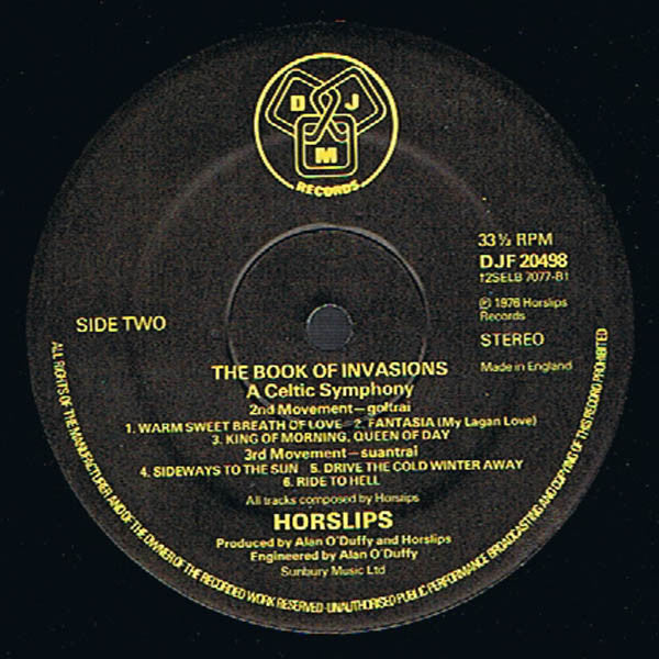 Horslips : The Book Of Invasions (A Celtic Symphony) (LP, Album)