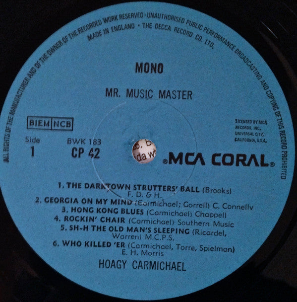 Hoagy Carmichael : Mr Music Master (LP, Comp, Mono, RE, RP)