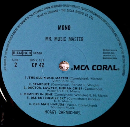 Hoagy Carmichael : Mr Music Master (LP, Comp, Mono, RE, RP)