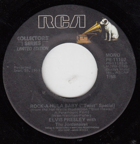 Elvis Presley With The Jordanaires : Can't Help Falling In Love / Rock-A-Hula Baby (7", Single, Mono, Ltd, RE)