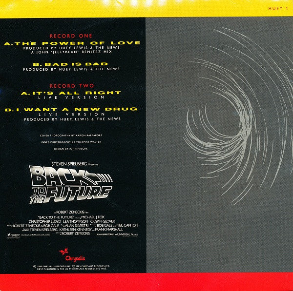 Huey Lewis And The News* : The Power Of Love (2x7", Single, Blu)