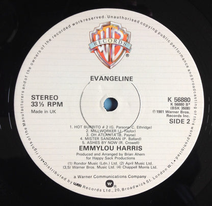 Emmylou Harris : Evangeline (LP, Album)