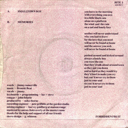 Bronski Beat : Smalltown Boy (7", Single, Sil)