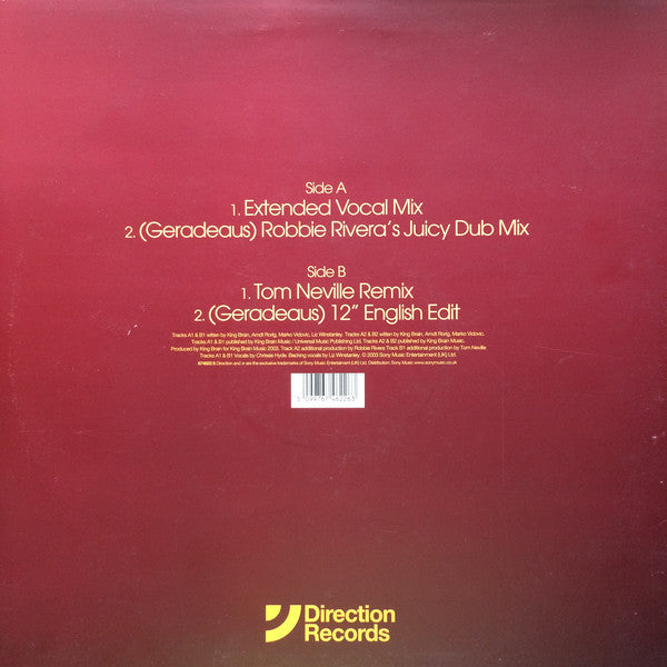 Tube & Berger Feat. Chrissie Hynde : Straight Ahead (12")