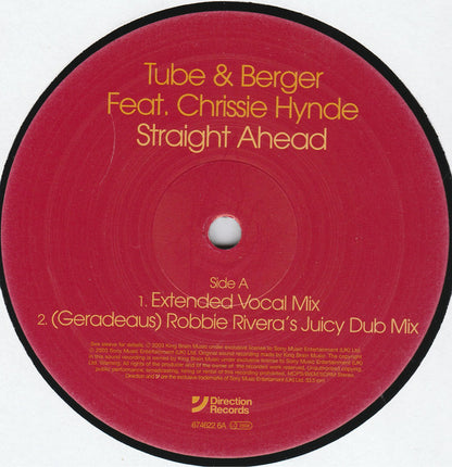 Tube & Berger Feat. Chrissie Hynde : Straight Ahead (12")