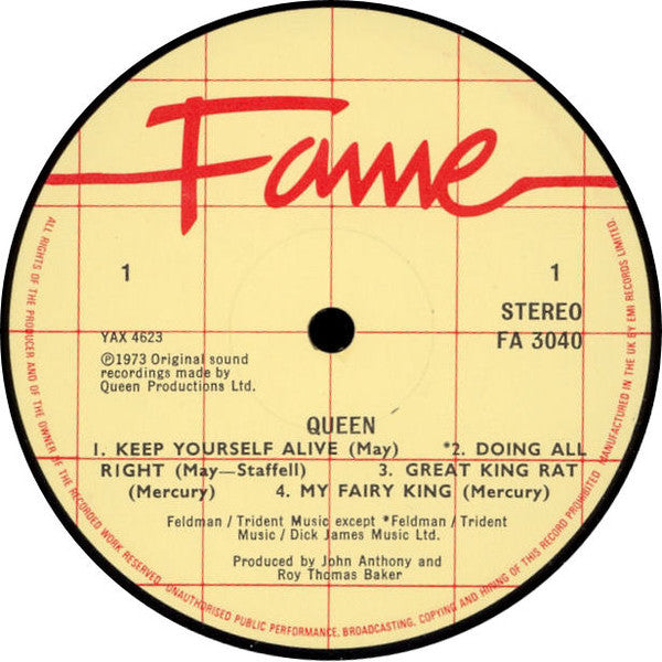 Queen : Queen (LP, Album, RE, EMI)