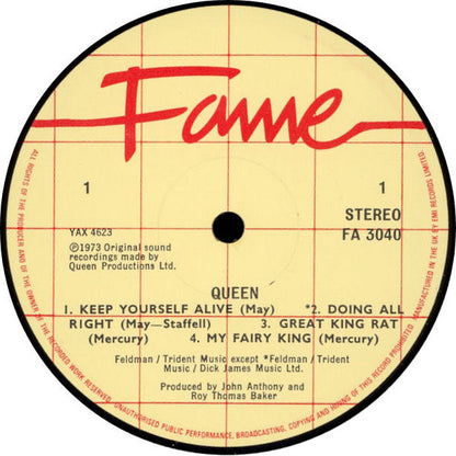 Queen : Queen (LP, Album, RE, EMI)