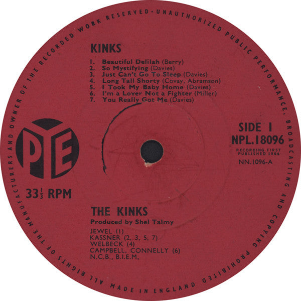 The Kinks : Kinks (LP, Album, Mono, 'T')