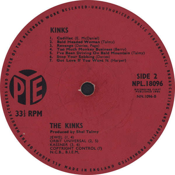 The Kinks : Kinks (LP, Album, Mono, 'T')
