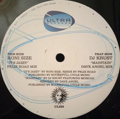 Roni Size / DJ Krust* : It's Jazzy (Felix Road Mix) / Maintain (Dave Angel Mix) (12", Whi)