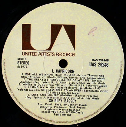 Shirley Bassey : I, Capricorn (LP, Album)