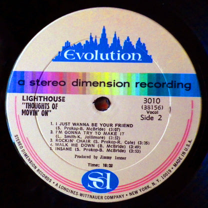 Lighthouse (2) : Thoughts Of Movin' On (LP, Album, Son)