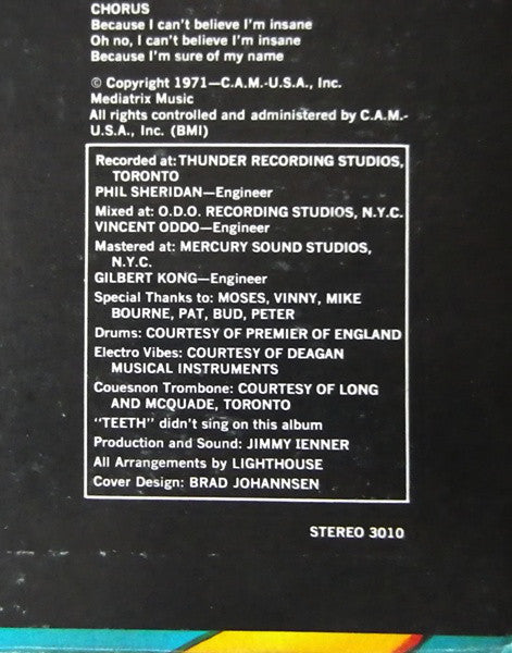 Lighthouse (2) : Thoughts Of Movin' On (LP, Album, Son)