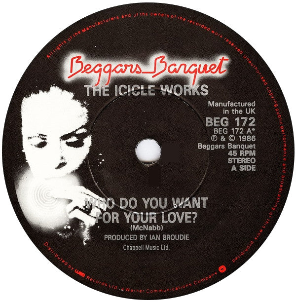 The Icicle Works : Who Do You Want For Your Love? (7", Single)
