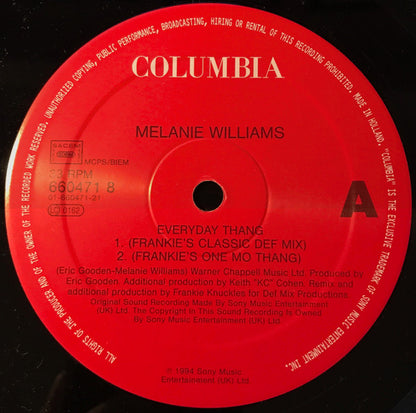 Melanie Williams : Everyday Thang (12")
