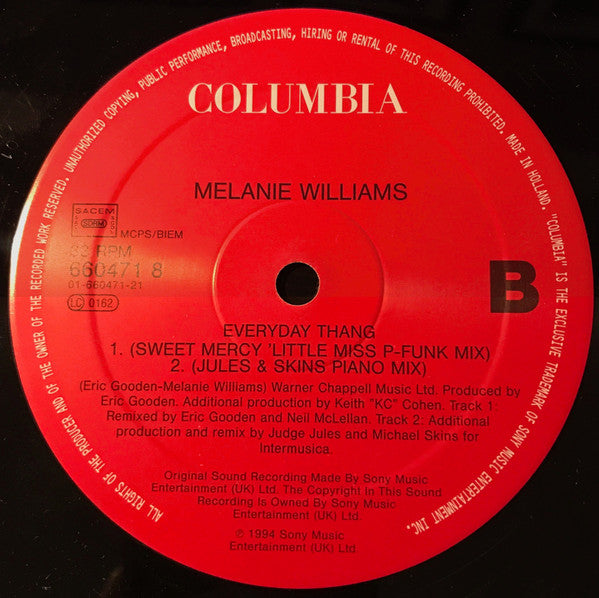 Melanie Williams : Everyday Thang (12")