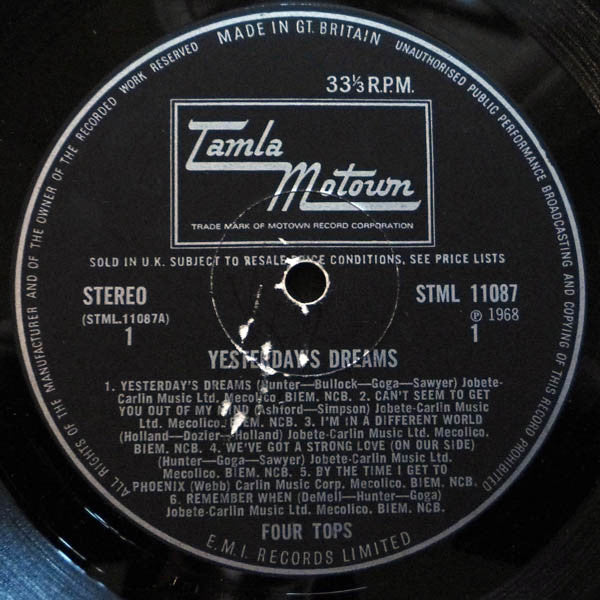Four Tops : Yesterday's Dreams (LP, Album)
