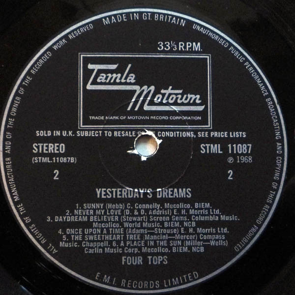 Four Tops : Yesterday's Dreams (LP, Album)