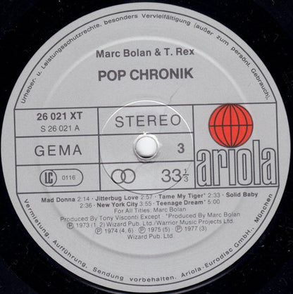 Marc Bolan & T. Rex : Pop Chronik (2xLP, Comp)